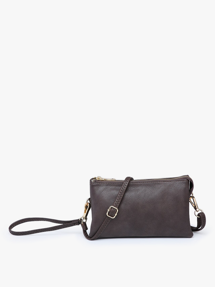 Jen & Co. - M013 Riley Monogrammable 3 Compartment Crossbody/Wristlet