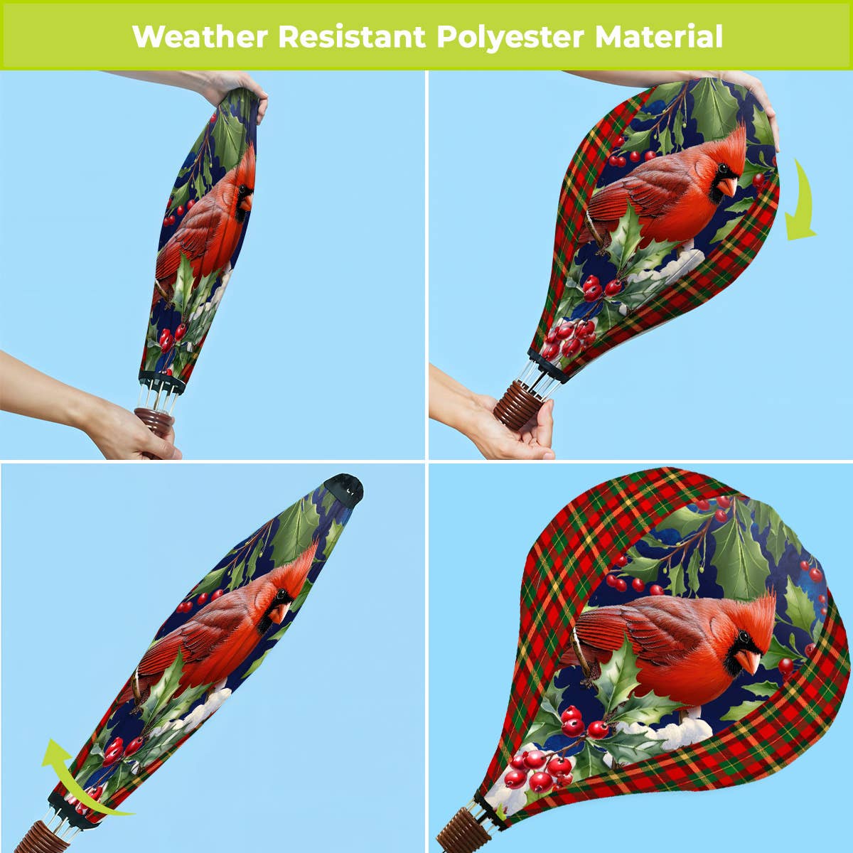 Briarwood Lane - Cardinal and Holly Hot Air Balloon Spinner