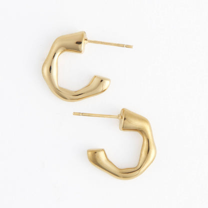 Howard's - Waterproof Earrings Bamboo C-Hoop in Gold & Stainless Steel