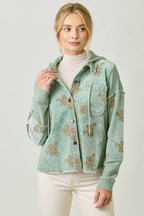 Festive Flower Embroidery Hoodie Jacket