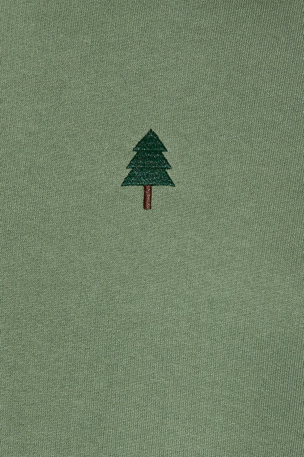 LE LIS - Christmas Tree Embroidered Oversized Sweatshirt