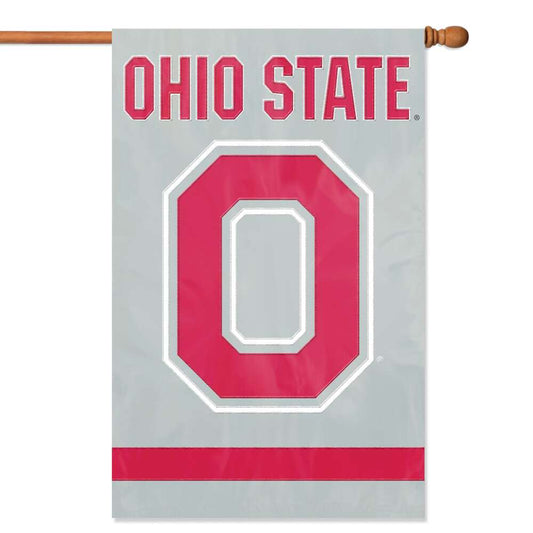 Ohio State Applique BLOCK O Banner Flag