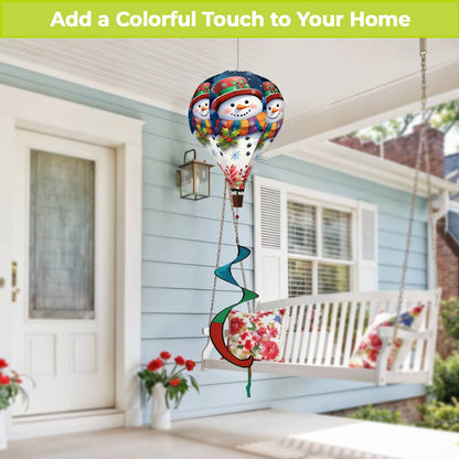 Briarwood Lane - Friendly Snowman Hot Air Balloon Spinner