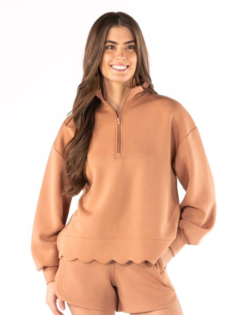 Simply Southern Scalloped Zippered Pullover