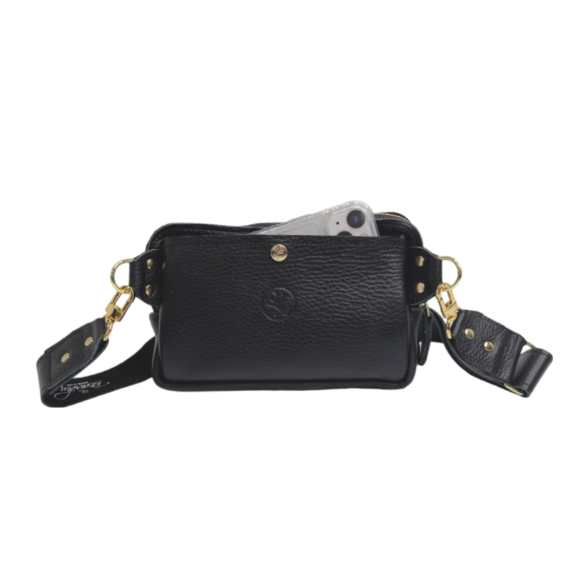 Beaudin - Bella Belt Bag In Black Leather | Upcycled LV
