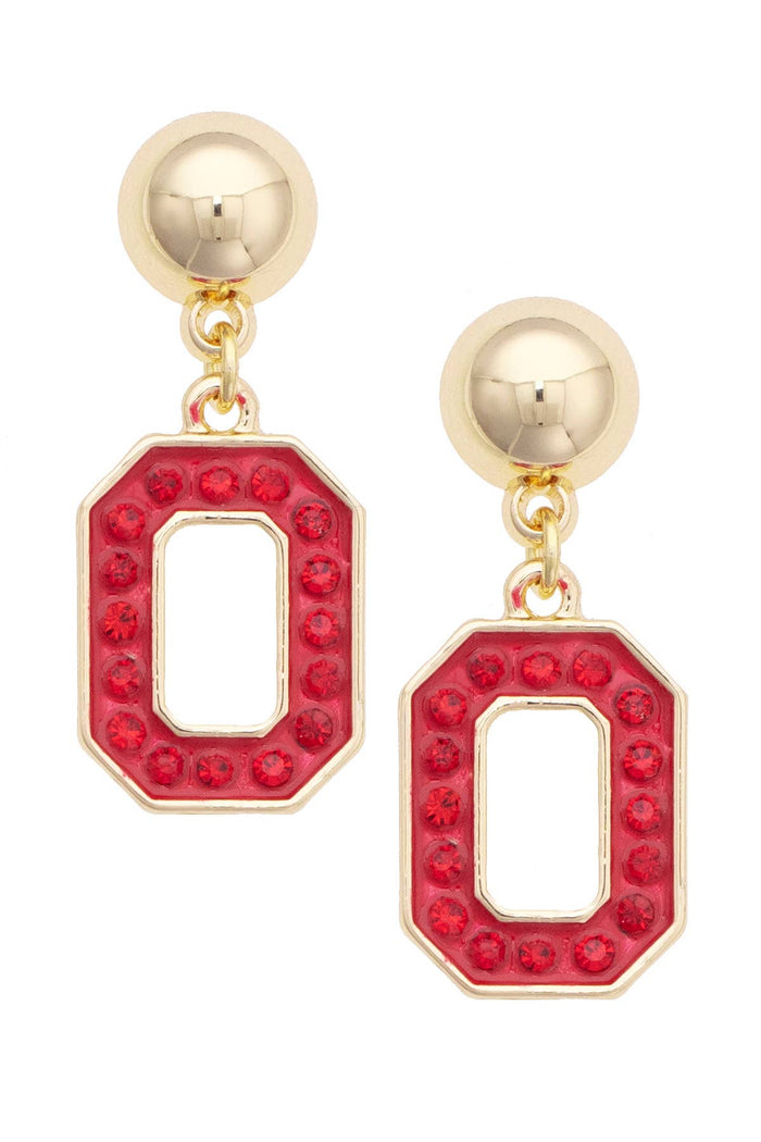 Canvas Style - Ohio State Buckeyes Pave Outline Earrings