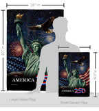 America 250 Flag Statue of Liberty USA 250th Home Decor