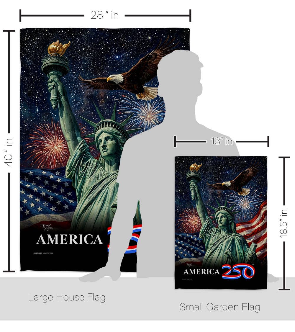 America 250 Flag Statue of Liberty USA 250th Home Decor