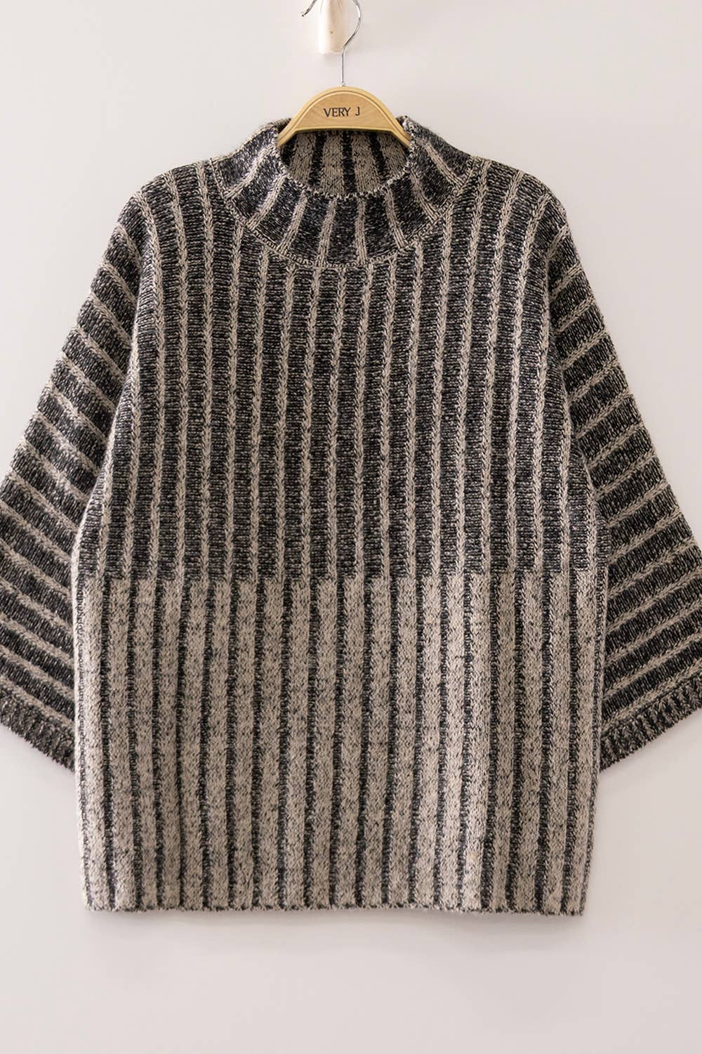 Tricia Ribbed Knit Mock Neck Sweater