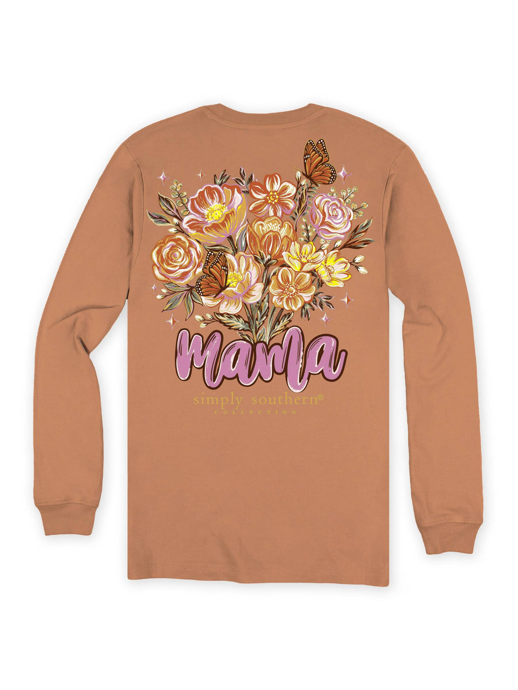 simply southern - Long Sleeve Mama T-Shirt CHSTNT
