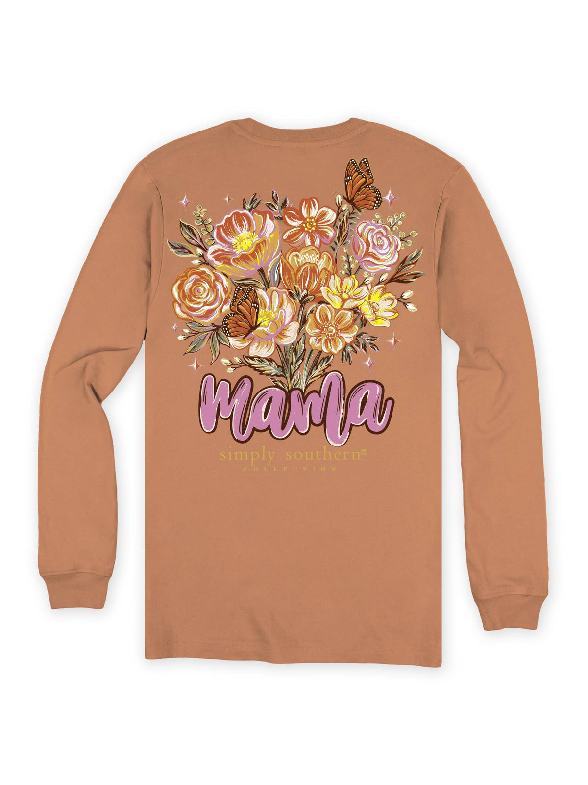 simply southern - Long Sleeve Mama T-Shirt CHSTNT