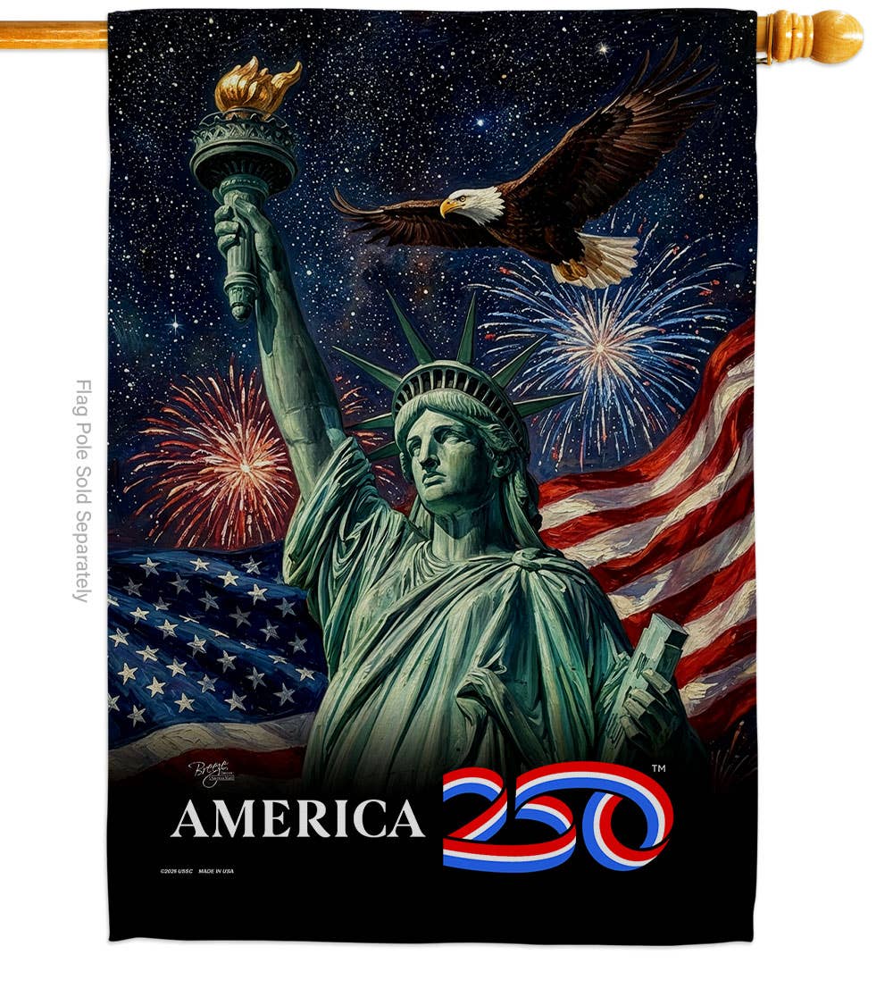 America 250 Flag Statue of Liberty USA 250th Home Decor