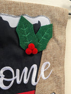Christmas Decoration Snowman Top Hat Welcome Burlap 2-Sided Garden Flag 12.5x18"