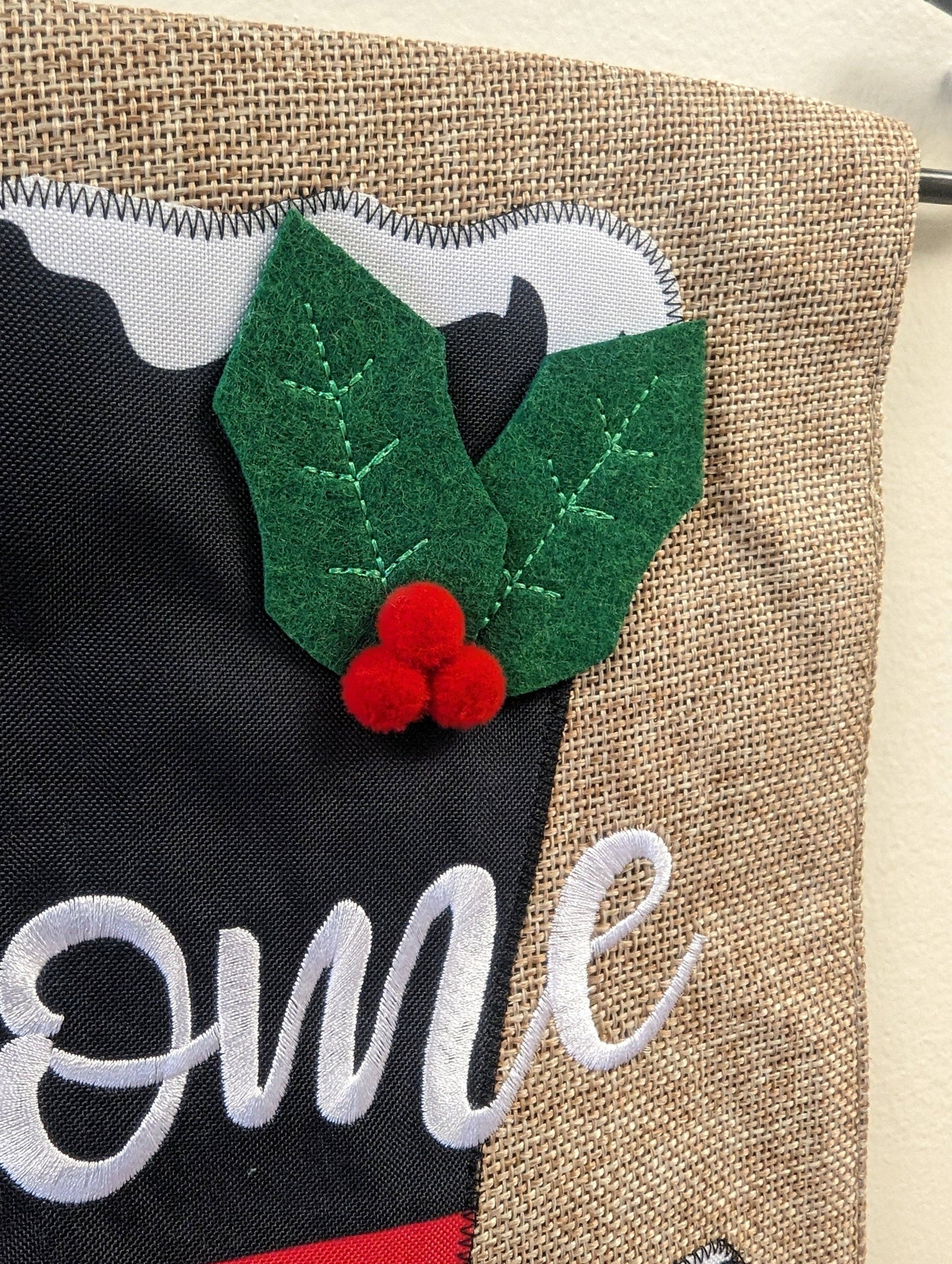 Christmas Decoration Snowman Top Hat Welcome Burlap 2-Sided Garden Flag 12.5x18"