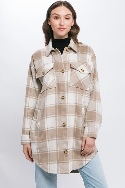 Amanda Oversized Plain Button Up Shacket