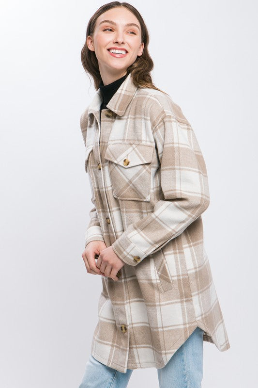 Amanda Oversized Plain Button Up Shacket