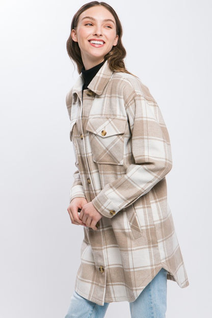 Amanda Oversized Plain Button Up Shacket