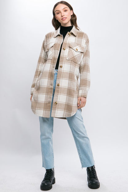 Amanda Oversized Plain Button Up Shacket
