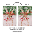 Candy Cane Rabbit Burlap House Flag