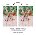 Candy Cane Rabbit Burlap House Flag