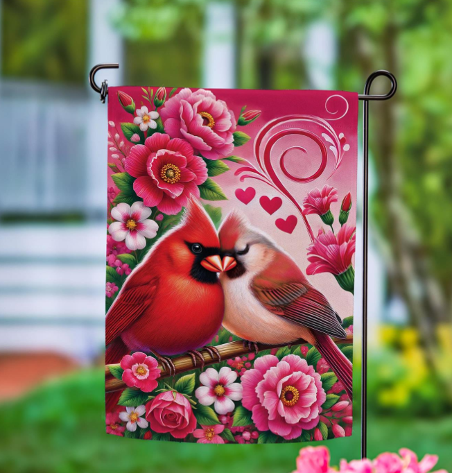 Cardinal Lovers Suede Flag