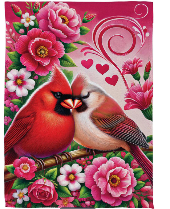 Cardinal Lovers Suede Flag