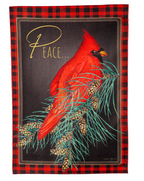 Cardinal Peace Burlap House Flag