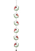 Laser Cut Cardinal Rain Chain with Bells