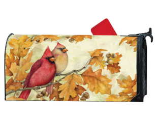 Cardinals in Fall Oak Leaves MailWrap