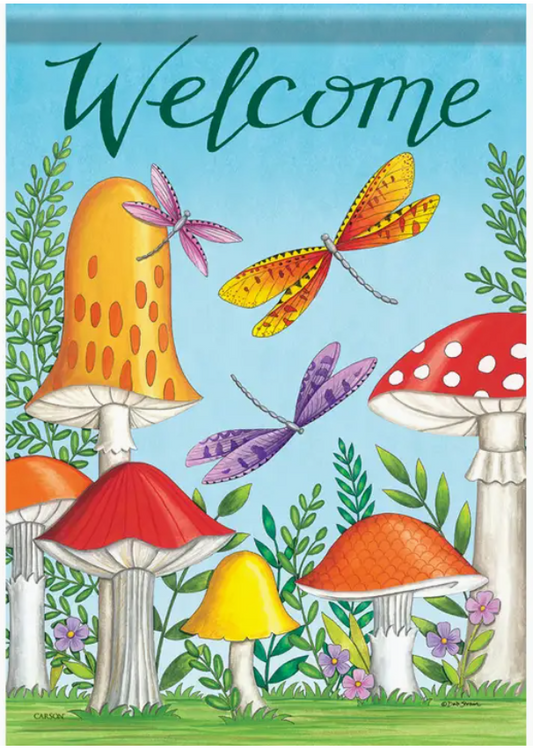 FlagTrends by Carson - "Welcome Mushrooms" Dura Soft™ Large Flag