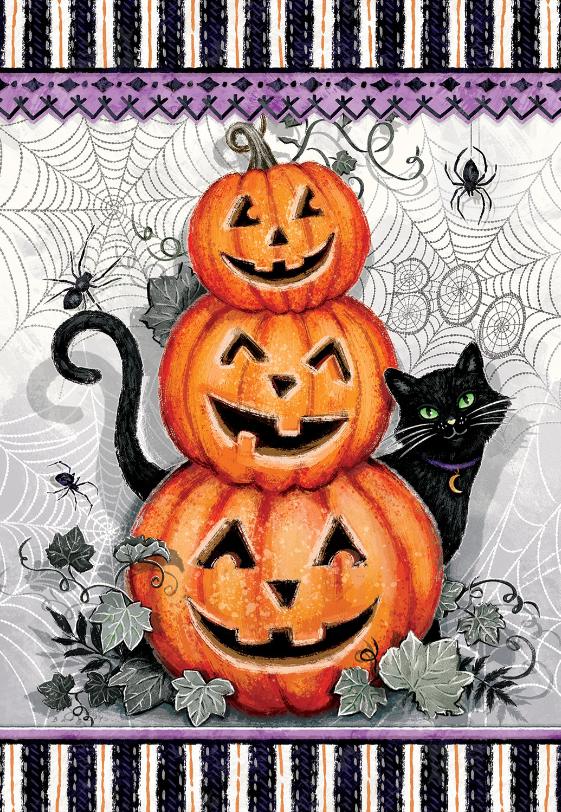 Cat & Pumpkin-Flag by Chad Barrett