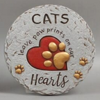CEMENT MEMORIAL DOG AND CAT WALL PLAQUE OR STEPPING STONE