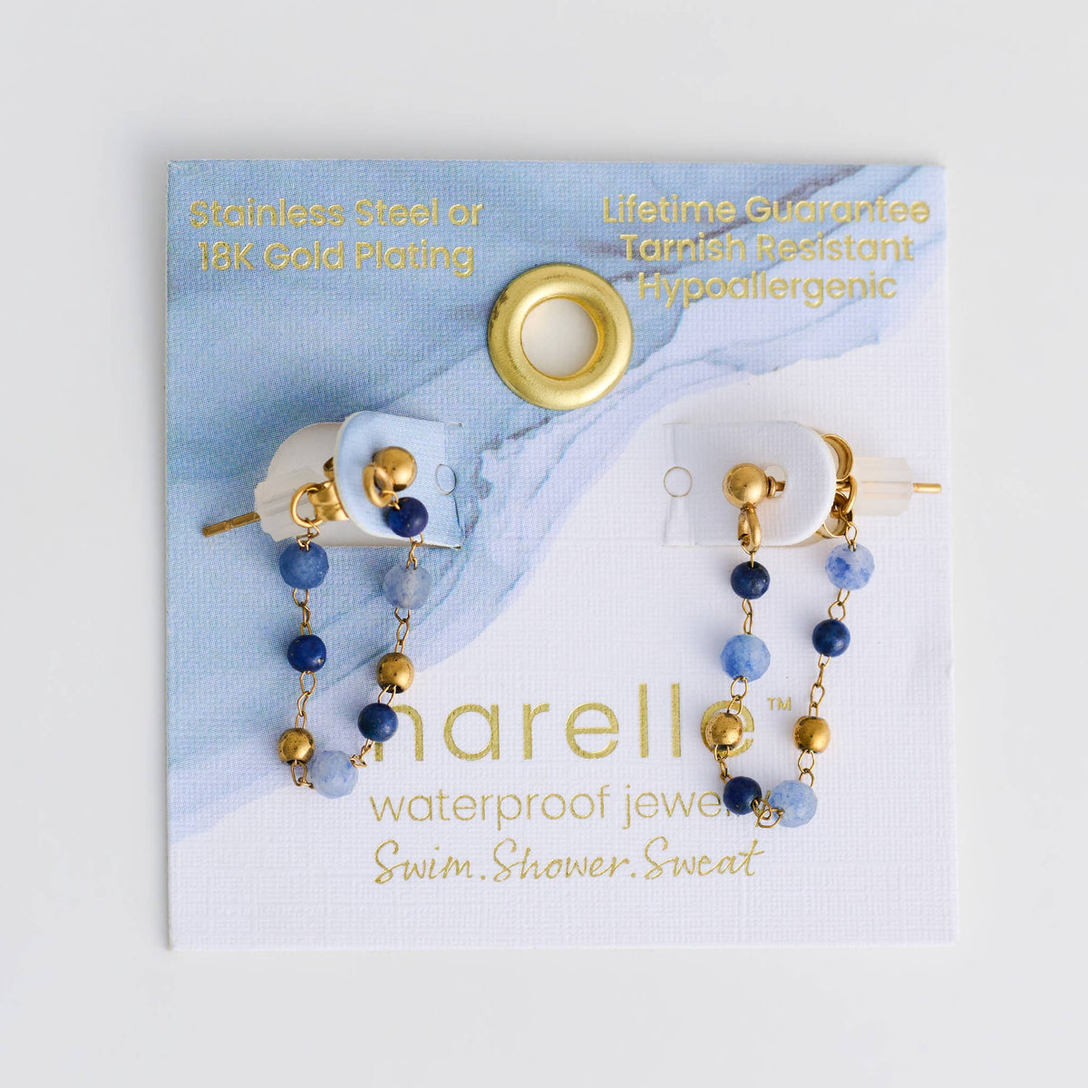 Howard's - Waterproof Earrings Gemstone Beaded Drop Narelle Gold