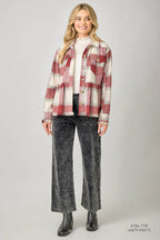 Perfect Peplum Fringe Plaid Jacket