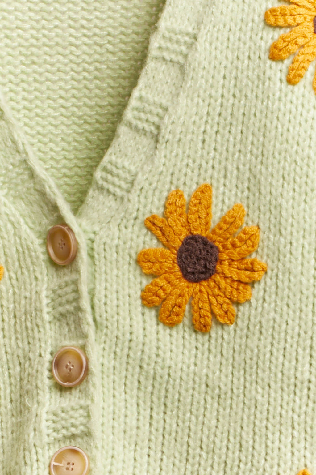 Mello. - Sunflower Embroidered V Neck Cardigan