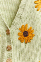 Mello. - Sunflower Embroidered V Neck Cardigan