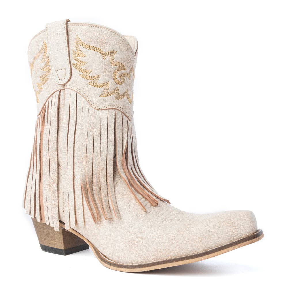 Myra Bag - Desert Angel Fringe Booties in White
