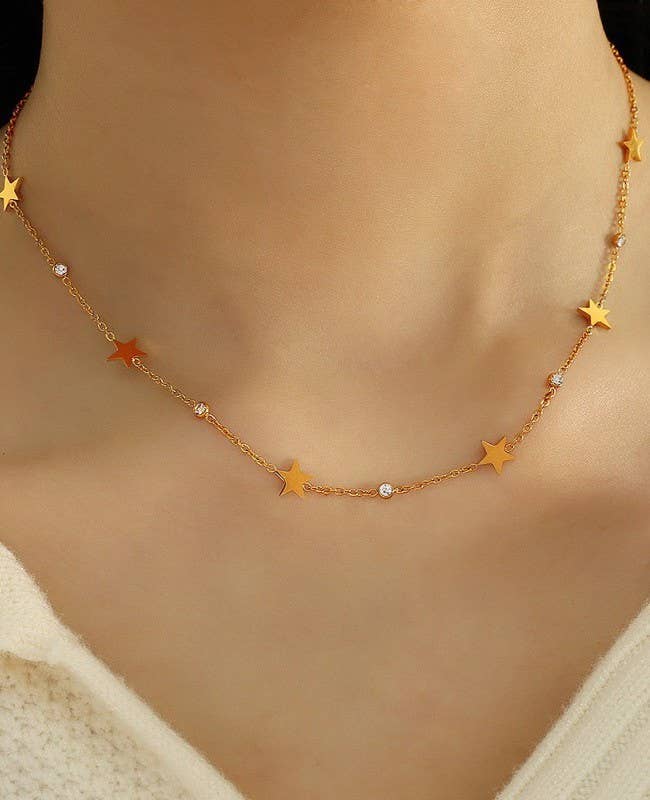 18K STAINLESS STEEL TARNISH FREE STAR NECKLACE