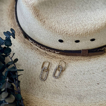 Howard's - Narelle Waterproof Pave Linked Hoop Earrings