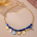 JOSSLYN by wall to wall - Beaded & Gold Chain Multi-Charm Strand Necklace | 80N93913