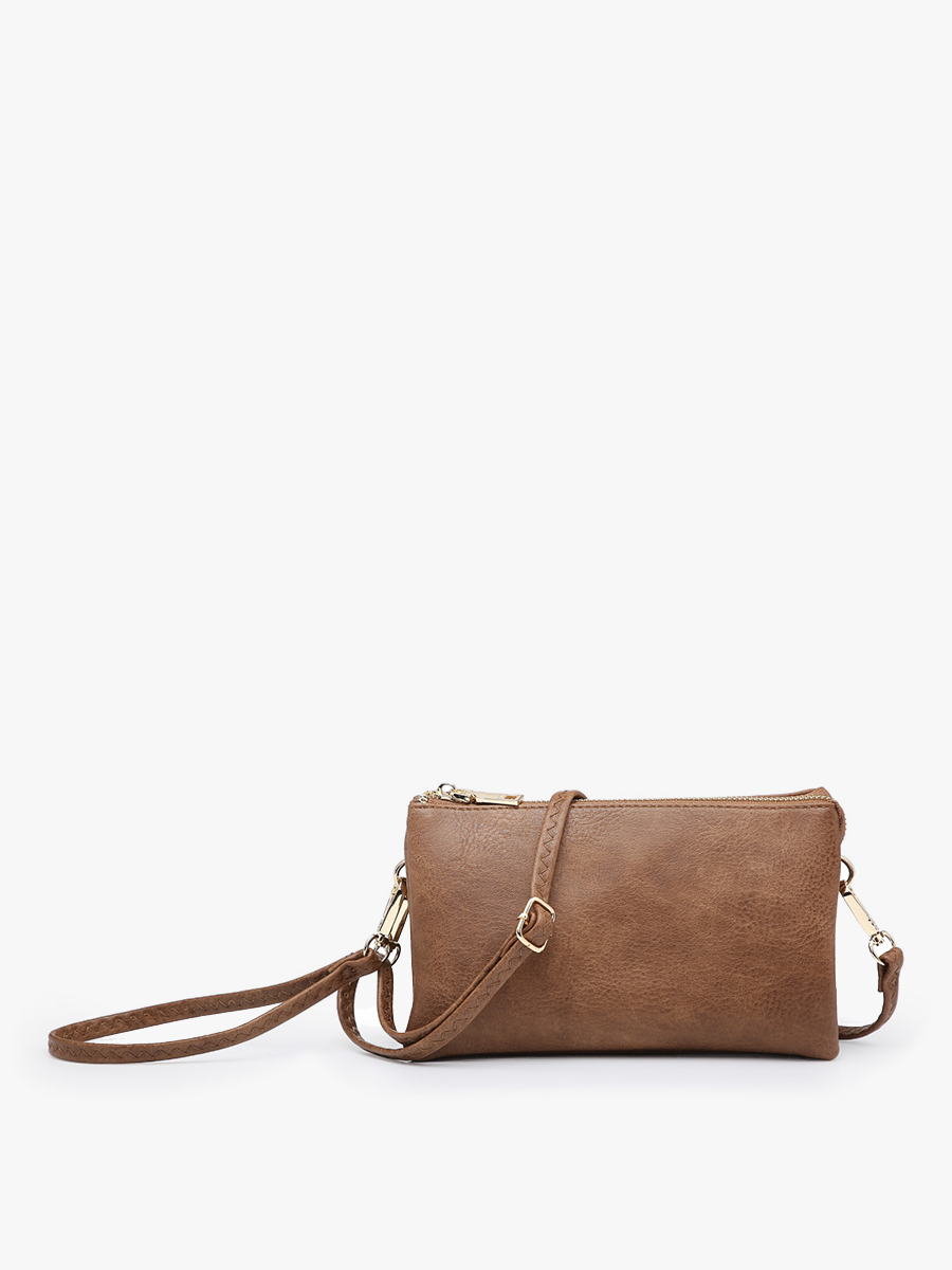 Jen & Co. - M013 Riley Monogrammable 3 Compartment Crossbody/Wristlet