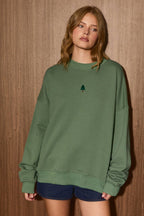 LE LIS - Christmas Tree Embroidered Oversized Sweatshirt