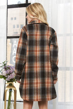 AMORE PLUS SIZE BUTTON DOWN FLANNEL SHACKET