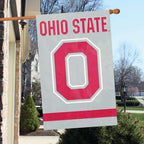 Ohio State Applique BLOCK O Banner Flag