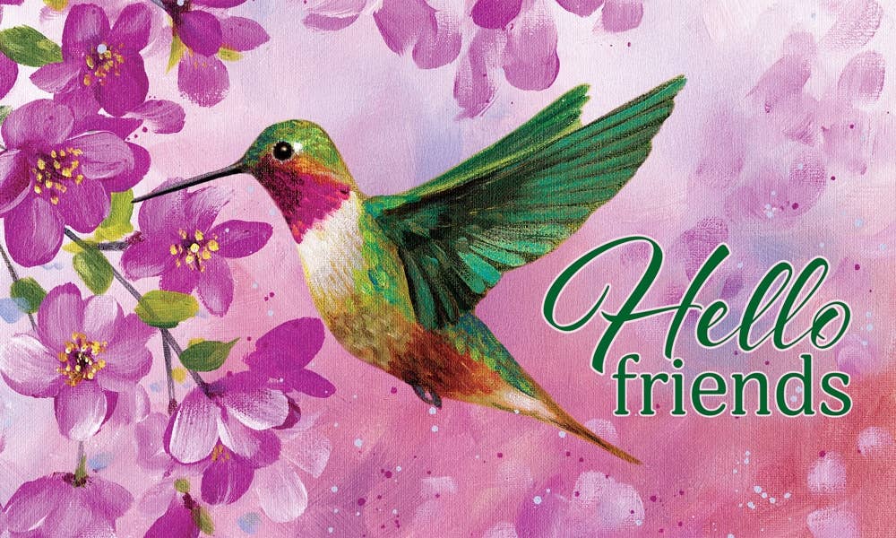 Custom Decor - Mat-Pink Hummingbird
