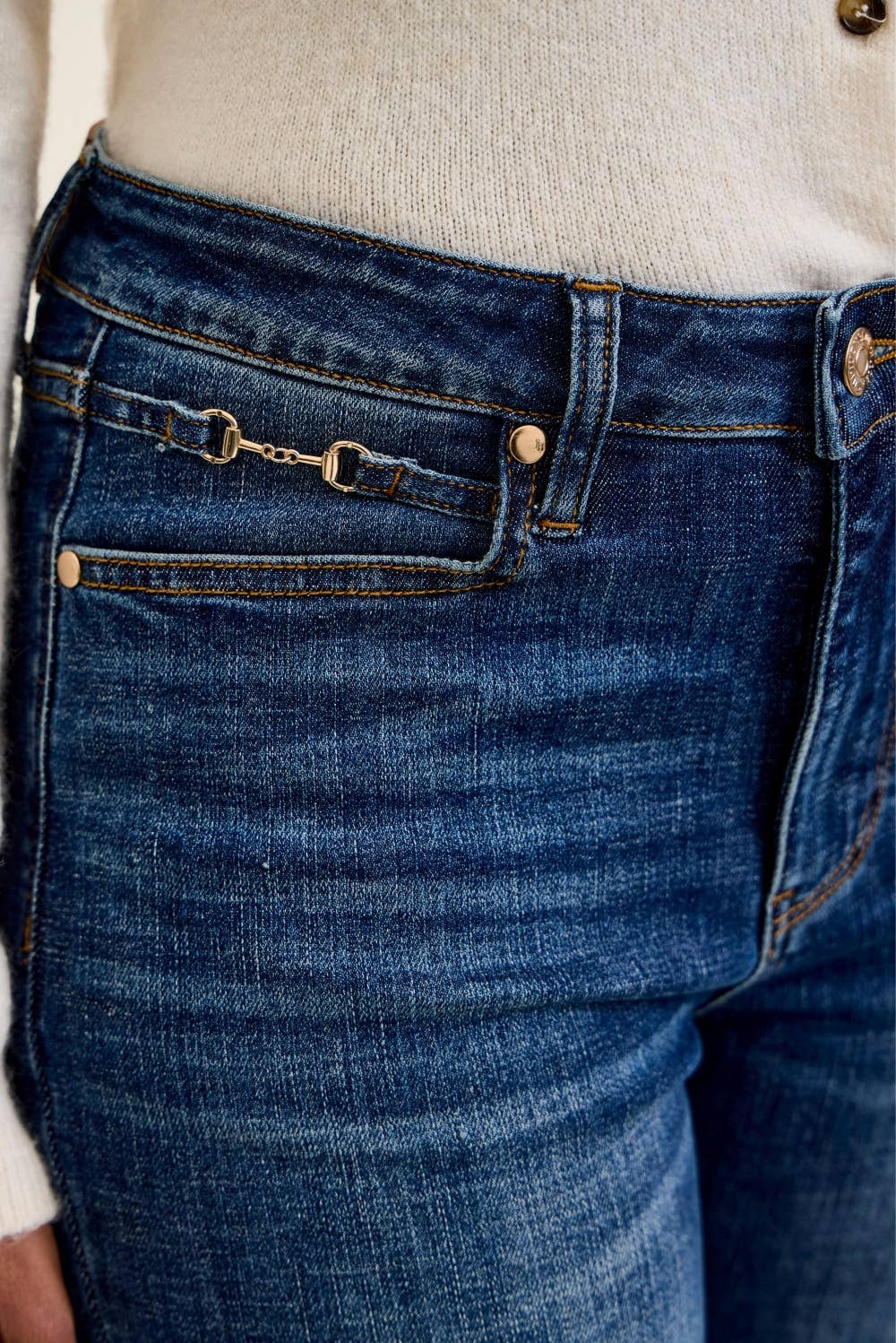 Judy Blue Jeans - MR DAISY Bootcut w/ Harness Trim DK Sunset Ride