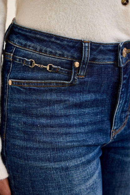 Judy Blue Jeans - MR DAISY Bootcut w/ Harness Trim DK Sunset Ride