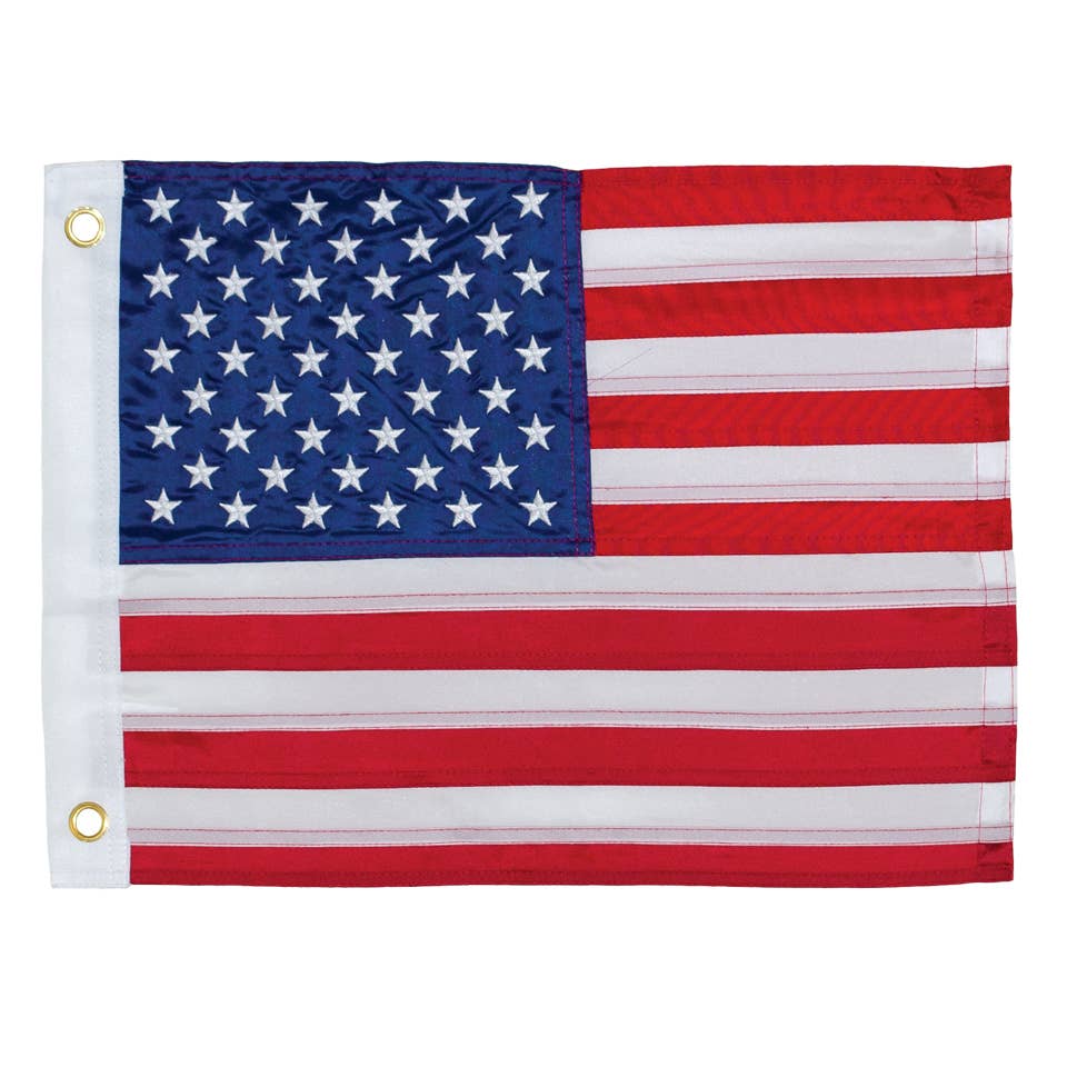 US Flag Embroidered 12x18 Grommet Flag