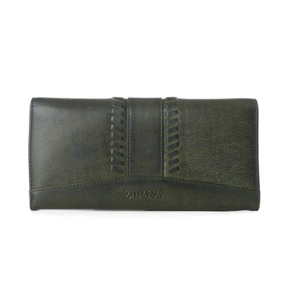 Myra Bag - Myra Zidana Santa Fe Woven Veg Tanned Leather Wallet in Luna Green