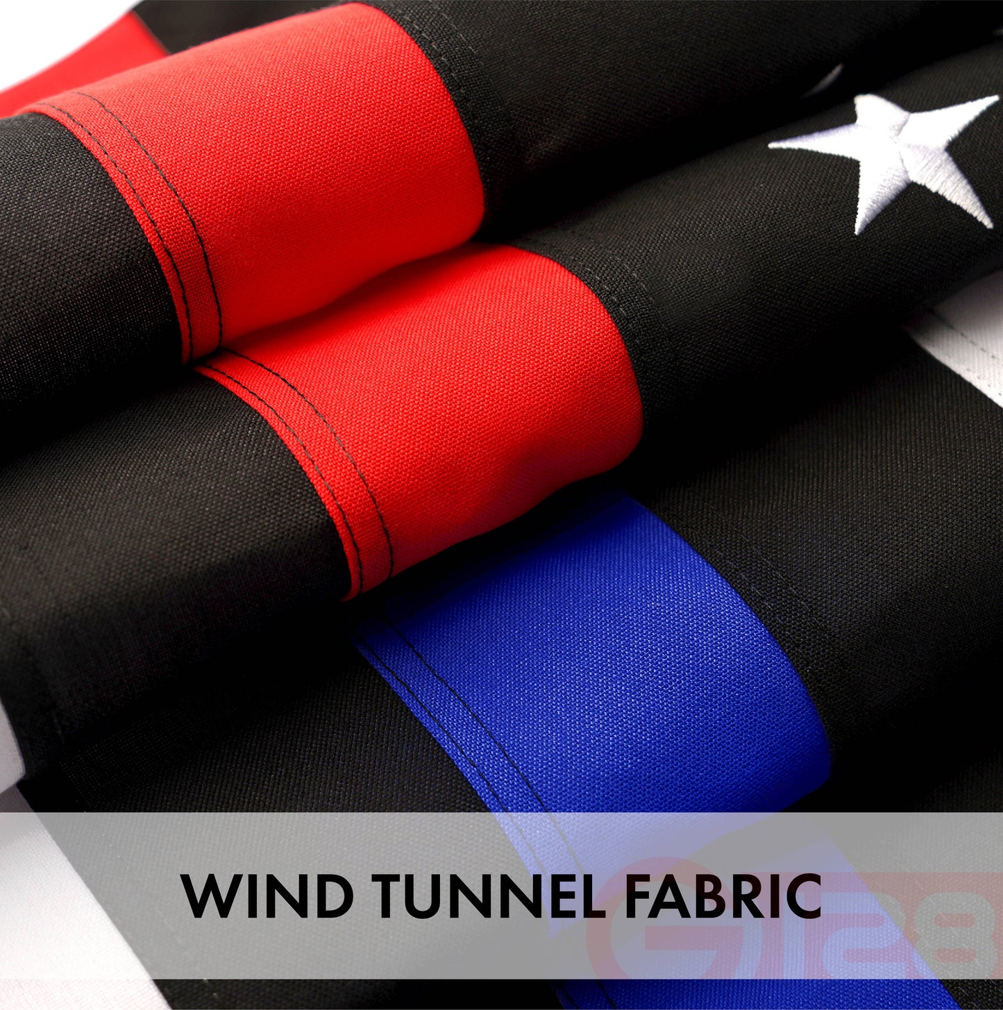 G128 - Thin Red & Thin Blue Line Flag 220GSM Embroidered Spun Polyester 3x5 Ft